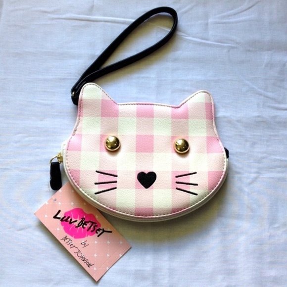 Luv Betsy Johnson Coin Purse - Cat Wristlet - Picture 2 of 5